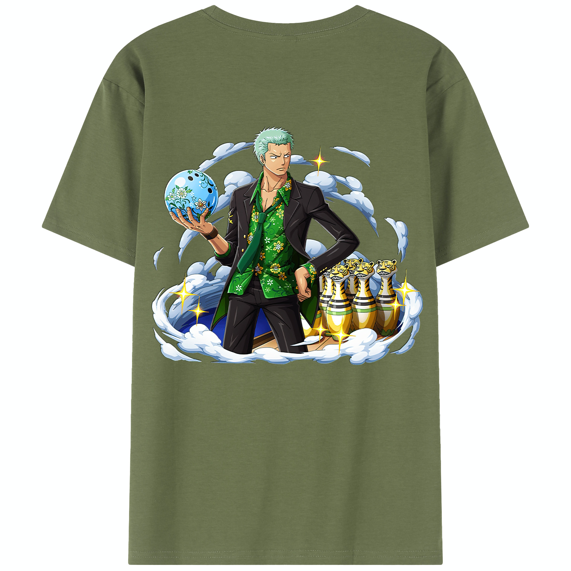 ワンピース ロロノア・ゾロ ONE PIECE Roronoa Zoro 綿100％半袖Tシャツ（背面プリント）